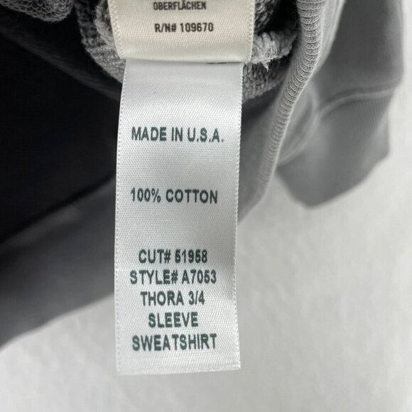 Agolde Los Angeles Sweatshirt Womens XS Gray Fleece Terry Crew Neck 3/4 Sleeves - Picture 9 of 13